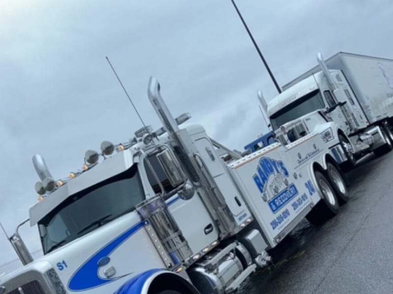 I-65 semi towing